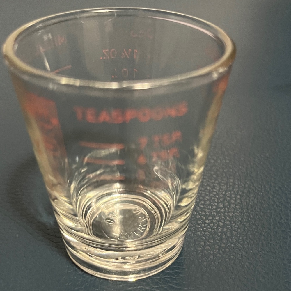 $1 Add-On Measuring Shot Glass Clear and Red Faded Kitchenware Barware Drinkware